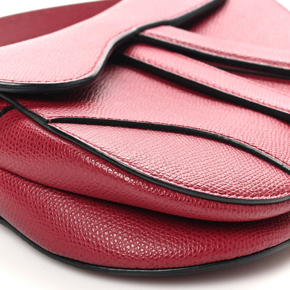 Christian Dior Grained Calfskin Mini Saddle Bag Red 8 of 9