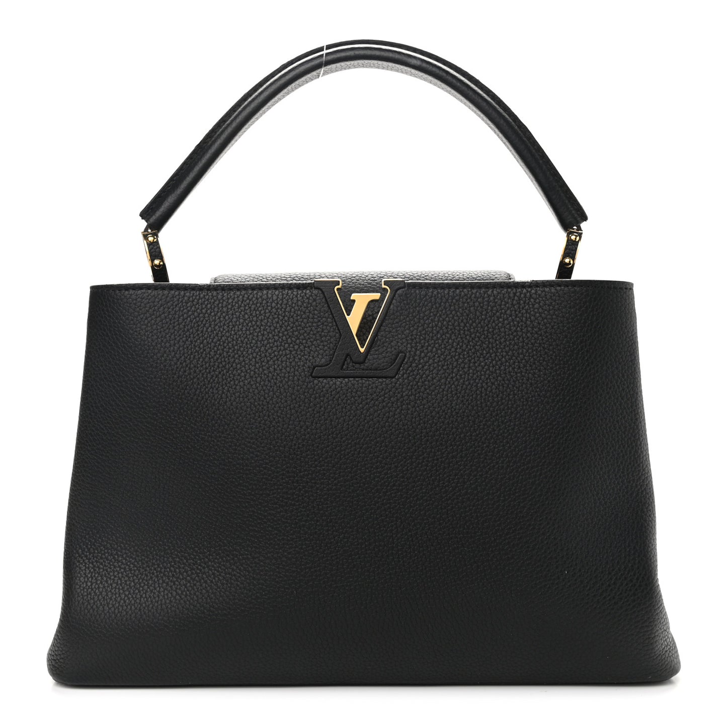 Taurillon Capucines MM Black Fuchsia