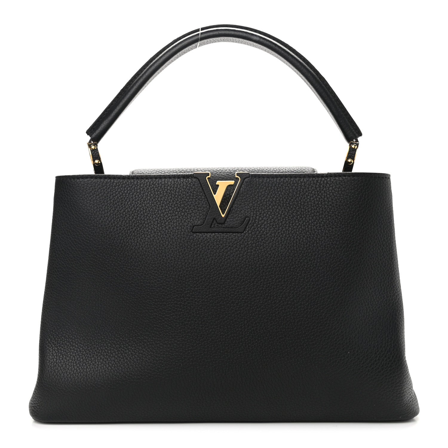 Louis Vuitton Taurillon Capucines MM Black Fuchsia 1 of 12