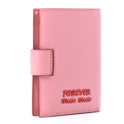 Miu Miu Goatskin Madras Love Forever Wallet Rosa 3 of 7