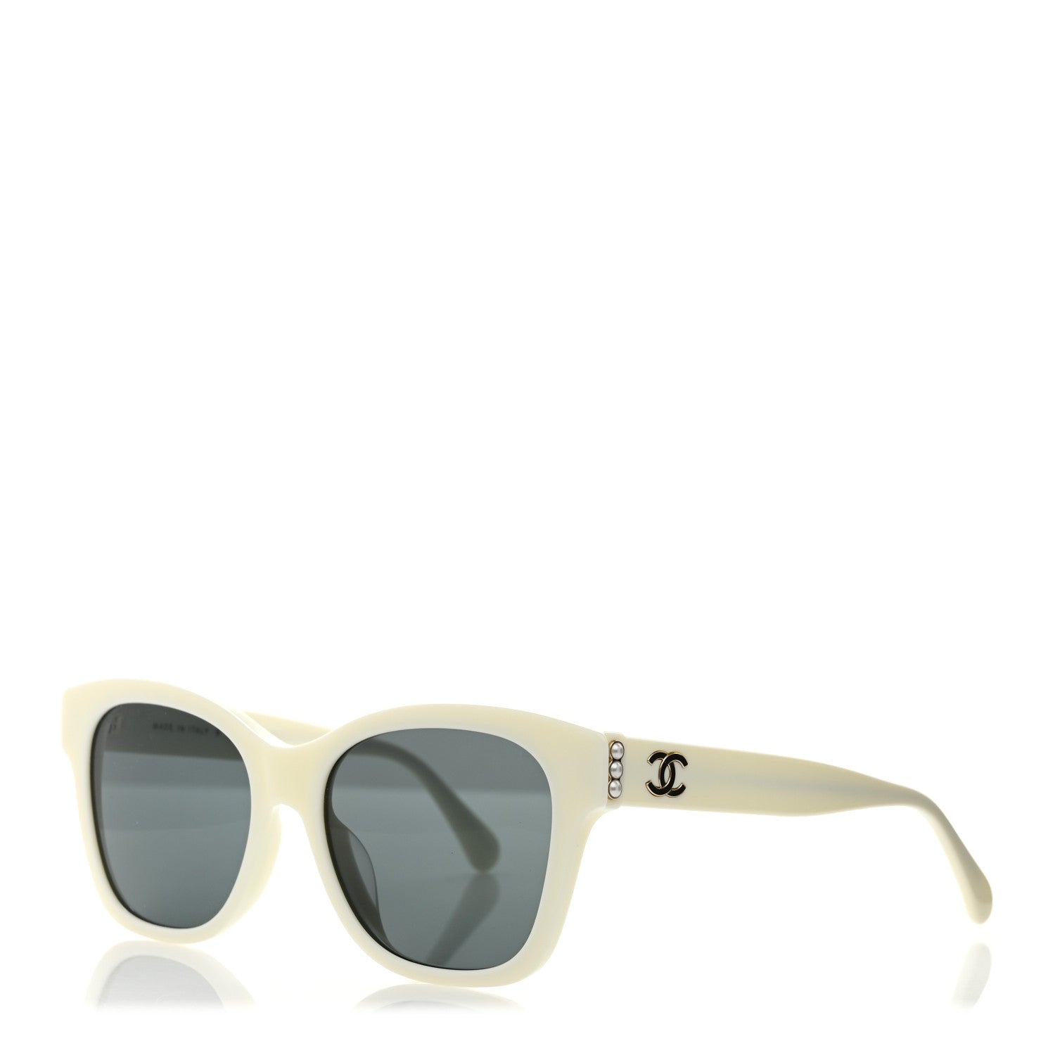 Chanel Acetate Polarized Pearl CC Square Sunglasses 5482-H-A White White 1 of 8