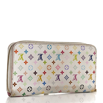 Louis Vuitton Monogram Multicolor Zippy Wallet White Litchi 3 of 9