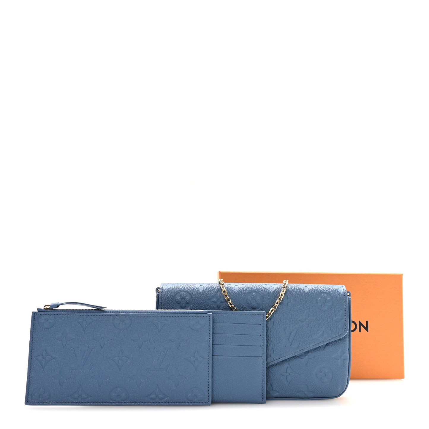 Empreinte Pochette Felicie Chain Wallet Blue Jean