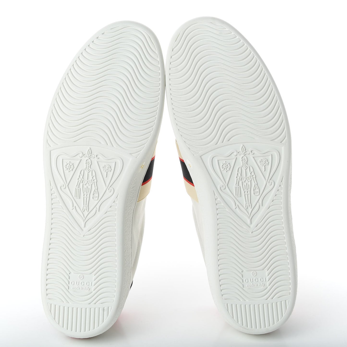 Calfskin Stripe Mens New Ace Sneakers 12 White Ecru Red Flame