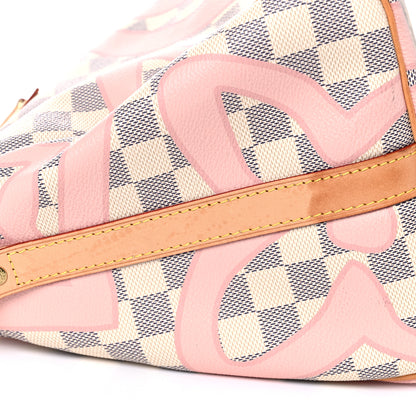 Louis Vuitton Damier Azur Tahitienne Speedy Bandouliere 30 Rose Ballerine 20 of 31