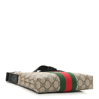 Gucci GG Supreme Monogram Web Messenger Bag Black 4 of 10
