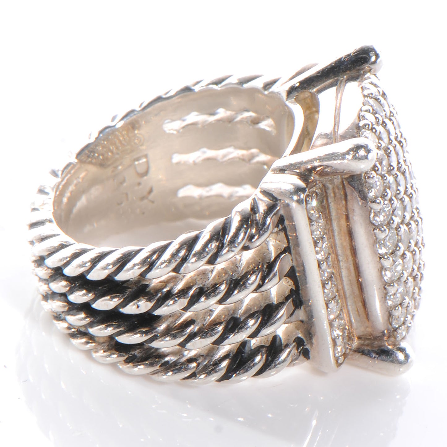 Sterling Silver Diamond 16mm Wheaton Ring 47 4