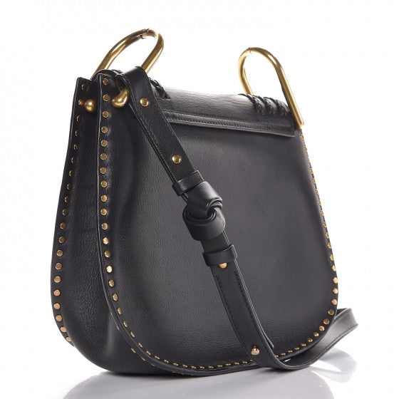 Chloe Calfskin Braided Medium Hudson Shoulder Bag Black 3 of 8