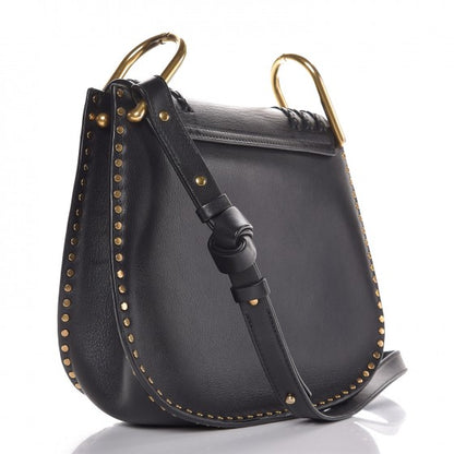Chloe Calfskin Braided Medium Hudson Shoulder Bag Black 3 of 8