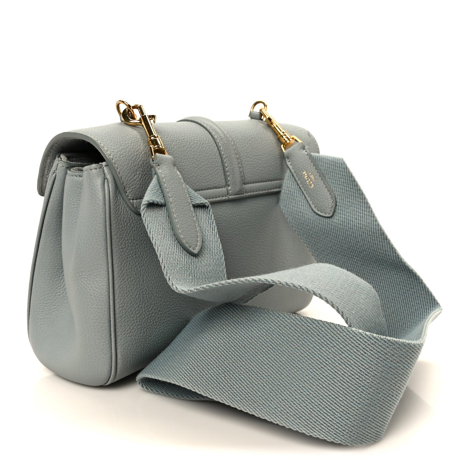 Celine Grained Calfskin Teen Soft 16 Shoulder Bag Ice Blue 3 of 12
