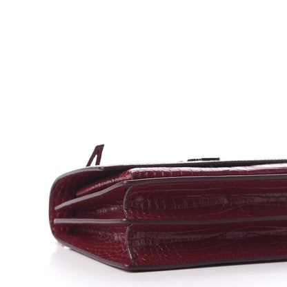 Saint Laurent Calfskin Crocodile Embossed Medium Monogram Sunset Palissandre 6 of 10