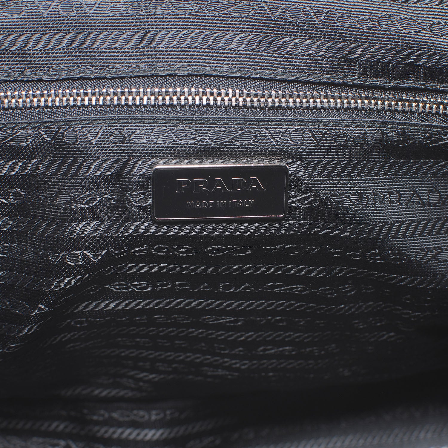 Prada Tessuto Nylon Leather Travel Tote Beige Black 6 of 7