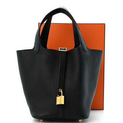 Hermes Taurillon Clemence Picotin Lock 18 PM Black 13 of 13