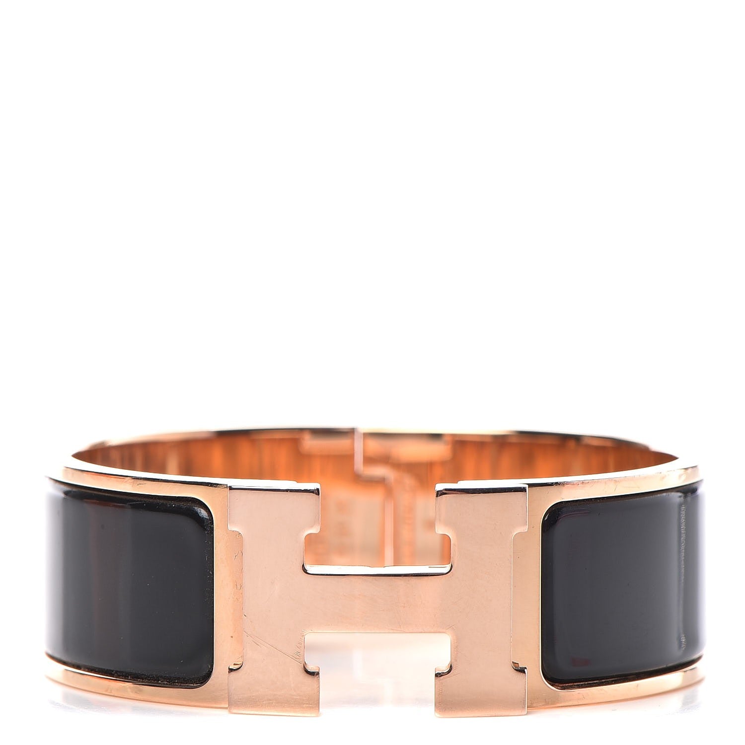 Hermes Enamel Wide Clic Clac H Bracelet PM Black 1 of 6