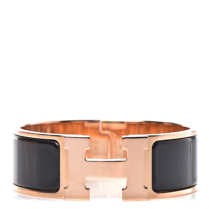 Hermes Enamel Wide Clic Clac H Bracelet PM Black 1 of 6