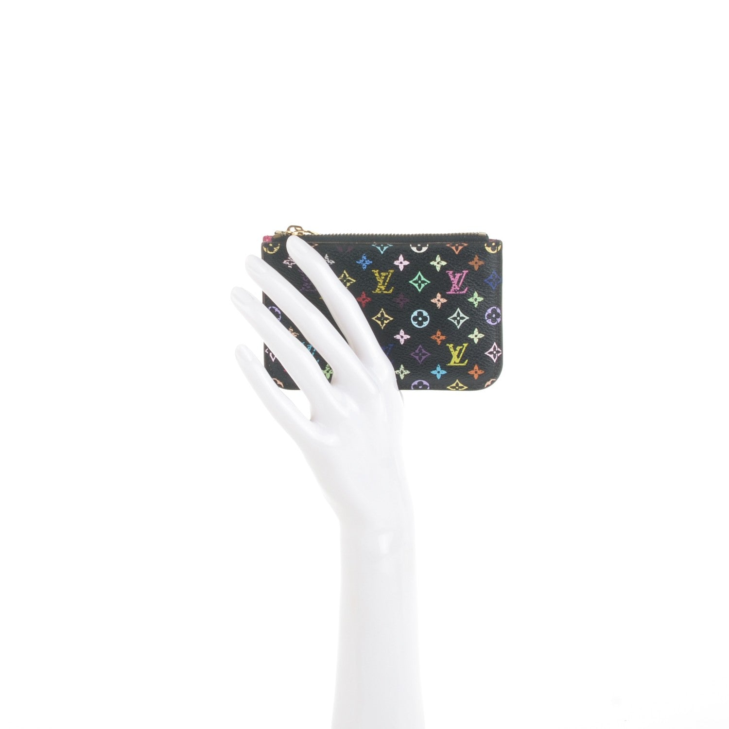 Louis Vuitton Monogram Multicolor Key Pouch Black Grenade 2 of 8