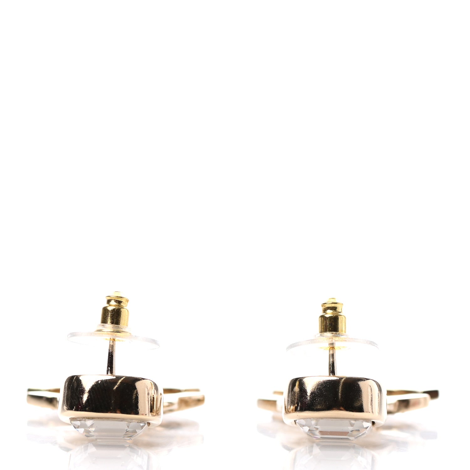 Chanel Crystal CC Drop Logo Earrings Gold 3 of 4