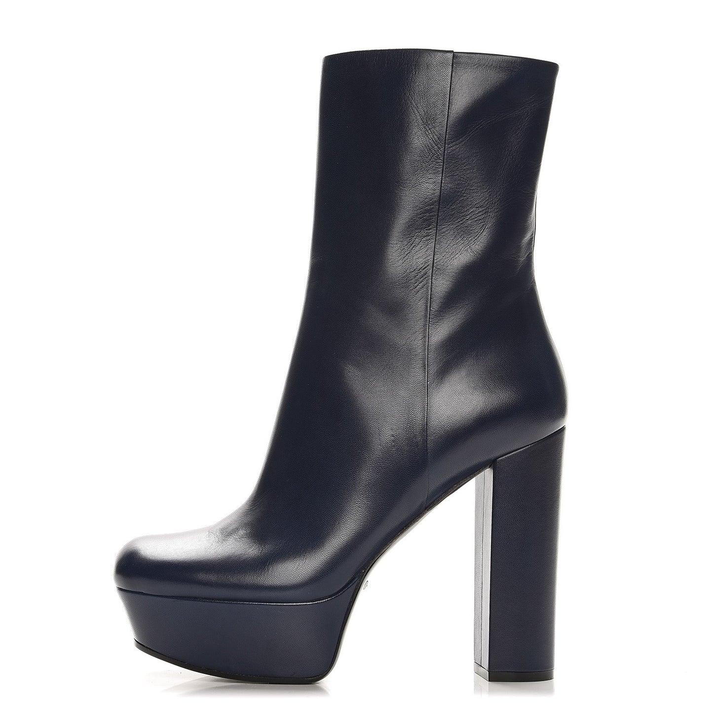 Kid Side Zip Platform Boots 40 Navy
