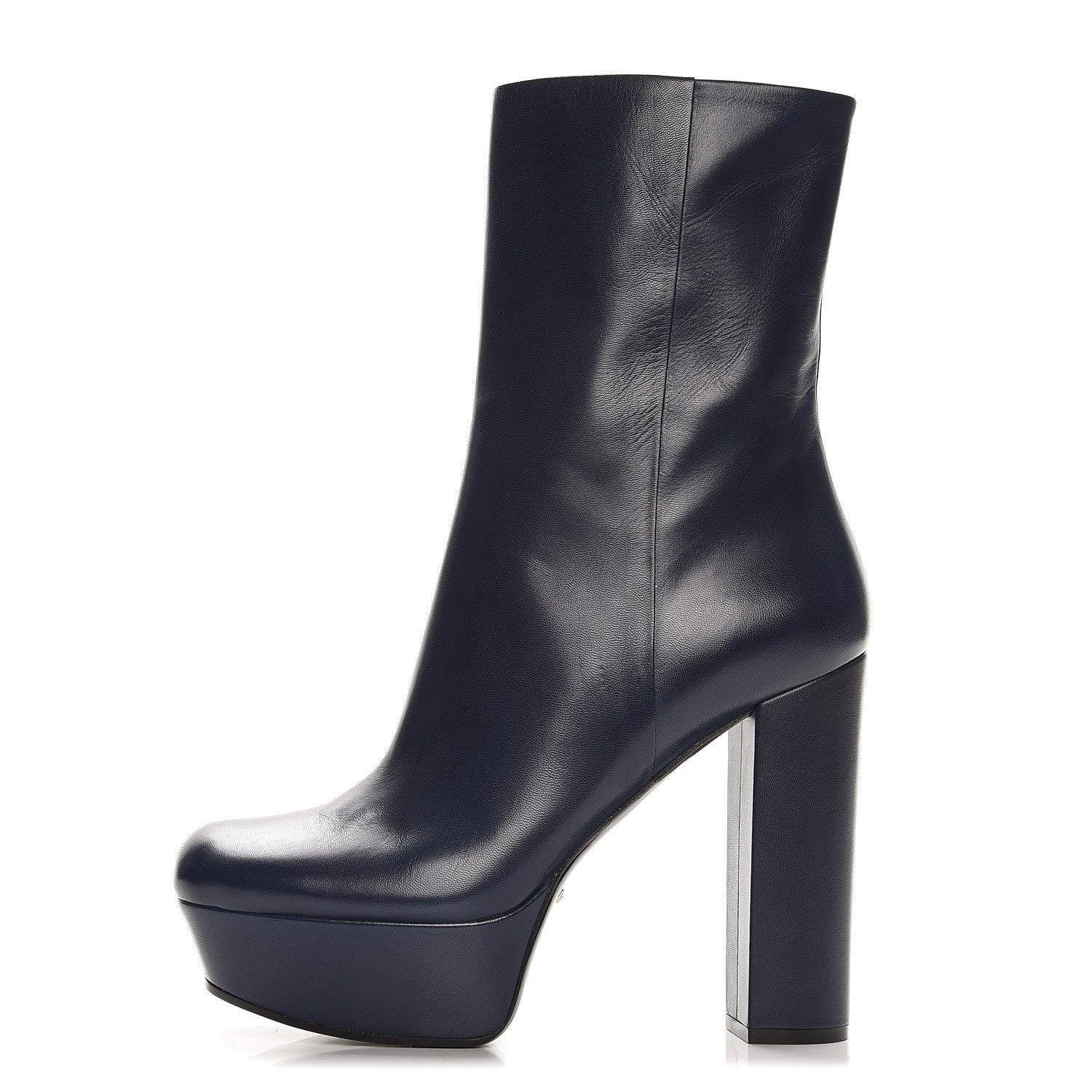 Gucci Kid Side Zip Platform Boots 40 Navy 1 of 8