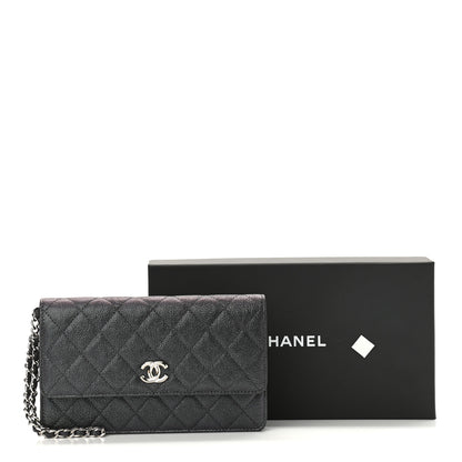 Chanel Iridescent Caviar Quilted Classic Pouch Clutch Black 13 of 13