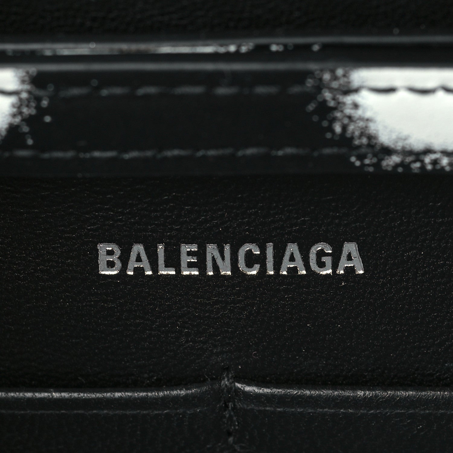 Balenciaga Shiny Box Calfskin Polka Dot Hourglass Chain Bag Black White 6 of 9