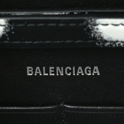 Balenciaga Shiny Box Calfskin Polka Dot Hourglass Chain Bag Black White 6 of 9