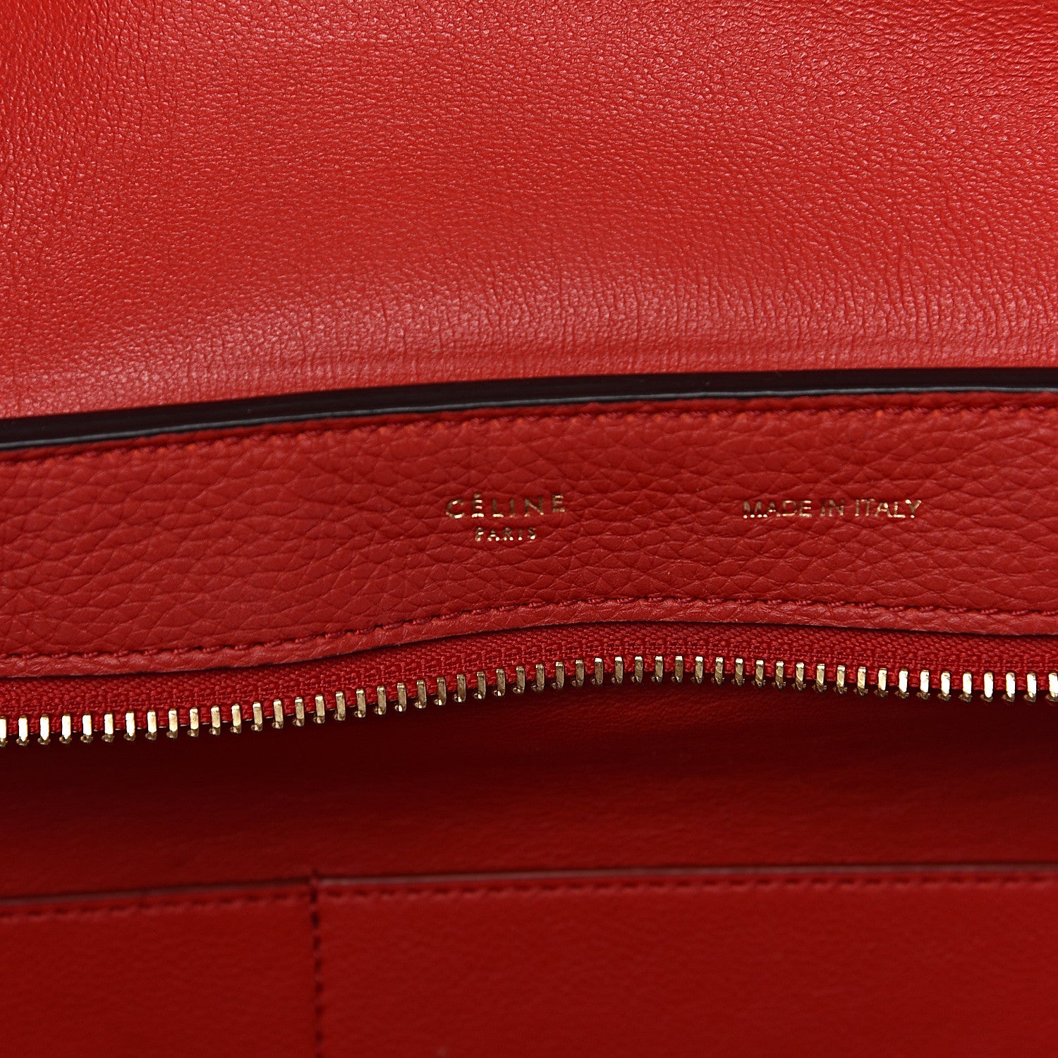 Celine Drummed Calfskin Suede Medium Trapeze Coquelicot 6 of 16