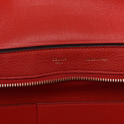 Celine Drummed Calfskin Suede Medium Trapeze Coquelicot 6 of 16
