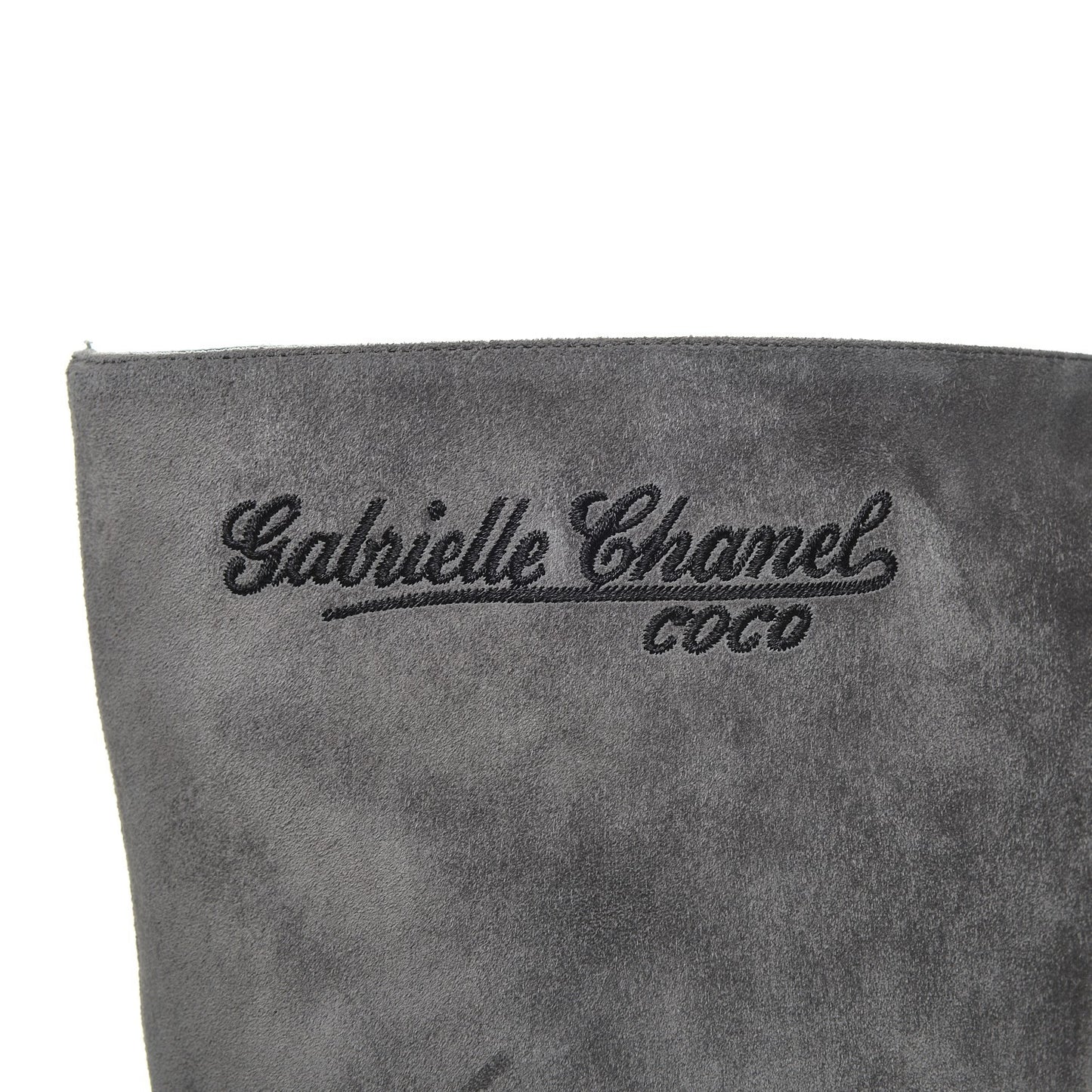 Suede Calfskin Satin Cap Toe Short Boots 39 Grey Black