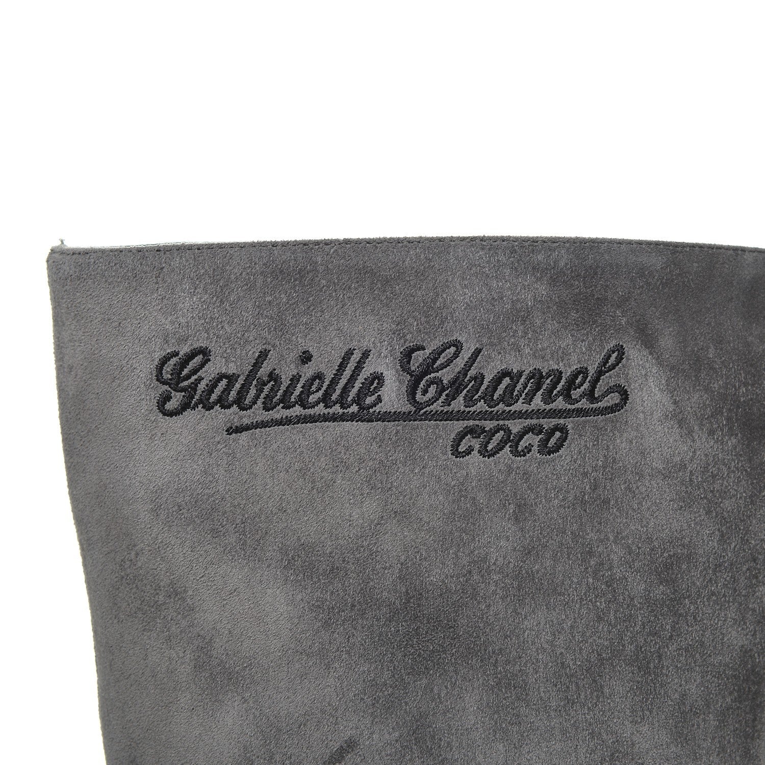 Chanel Suede Calfskin Satin Cap Toe Short Boots 39 Grey Black 9 of 12