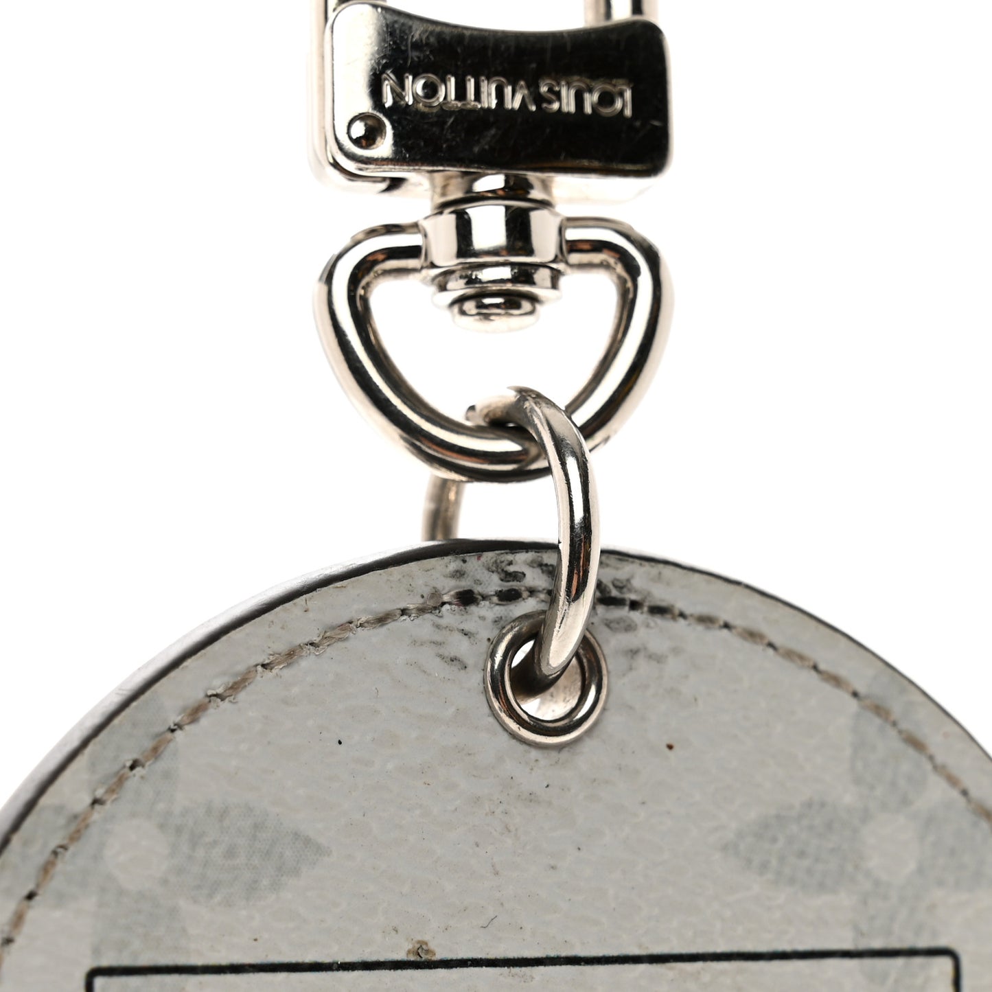 Monogram Porte Cle Logo Bag Charm Key Ring White
