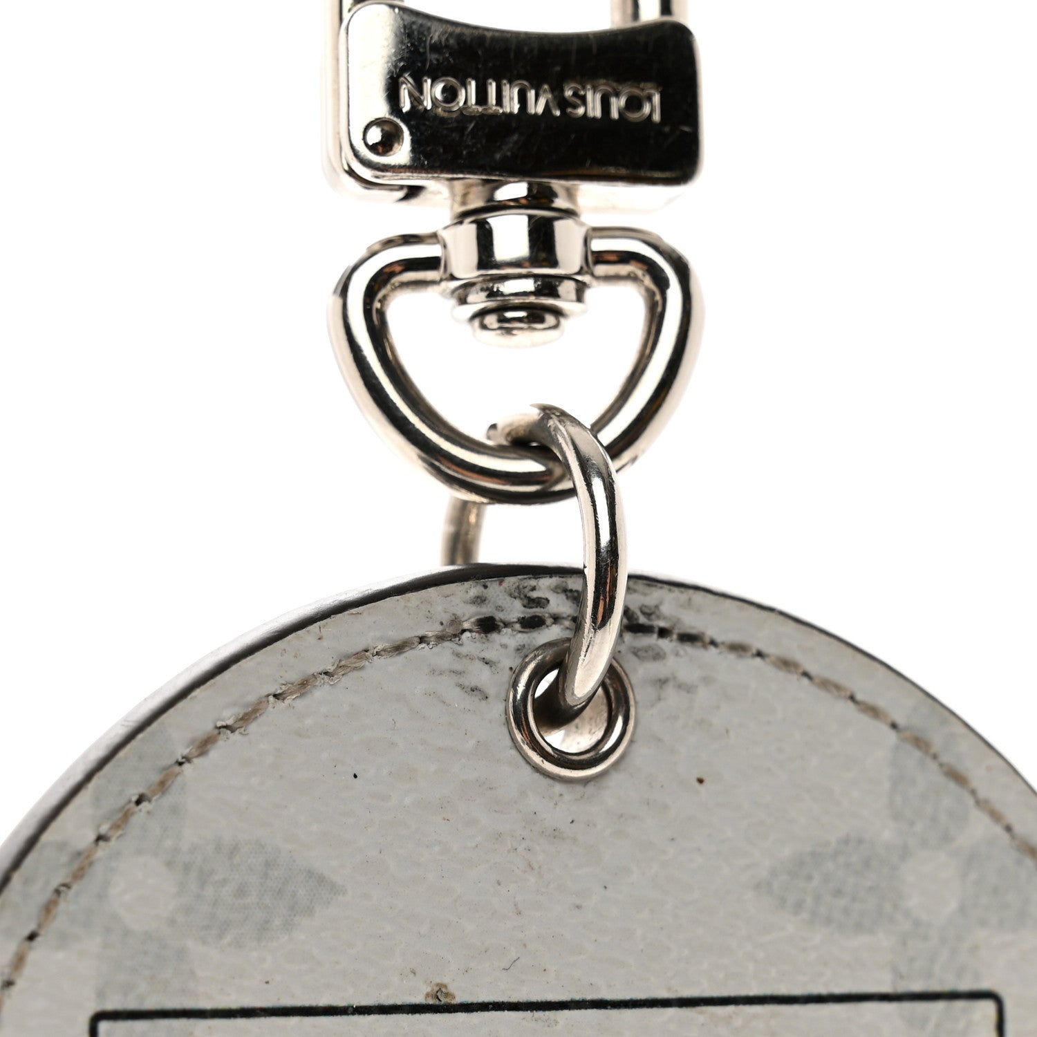 Louis Vuitton Monogram Porte Cle Logo Bag Charm Key Ring White 3 of 4