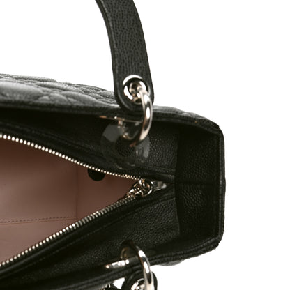 Christian Dior Grained Calfskin Cannage Medium Lady Dior Black 4 of 4