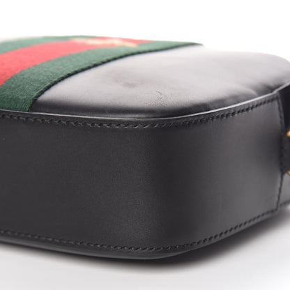 Gucci Calfskin Web Small Webby Bee Shoulder Bag Black 9 of 13