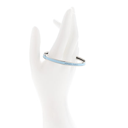 Hermes Enamel Printed Extra Narrow Uni Bracelet 65 Bleu Polaire 2 of 6