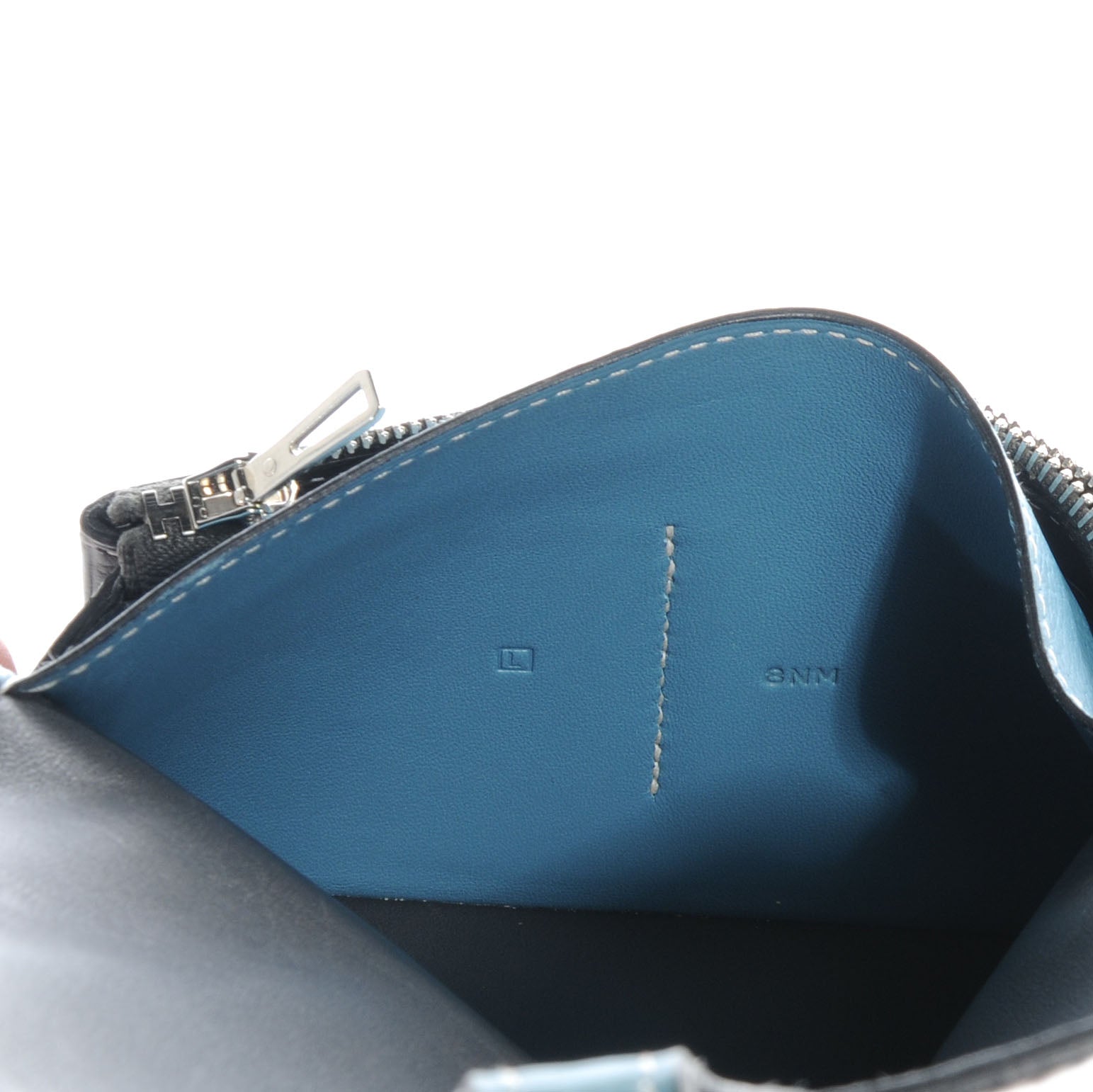 Hermes Veau Rodeo Dogon Bi-Color Wallet Graphite Blue Jean 8 of 8