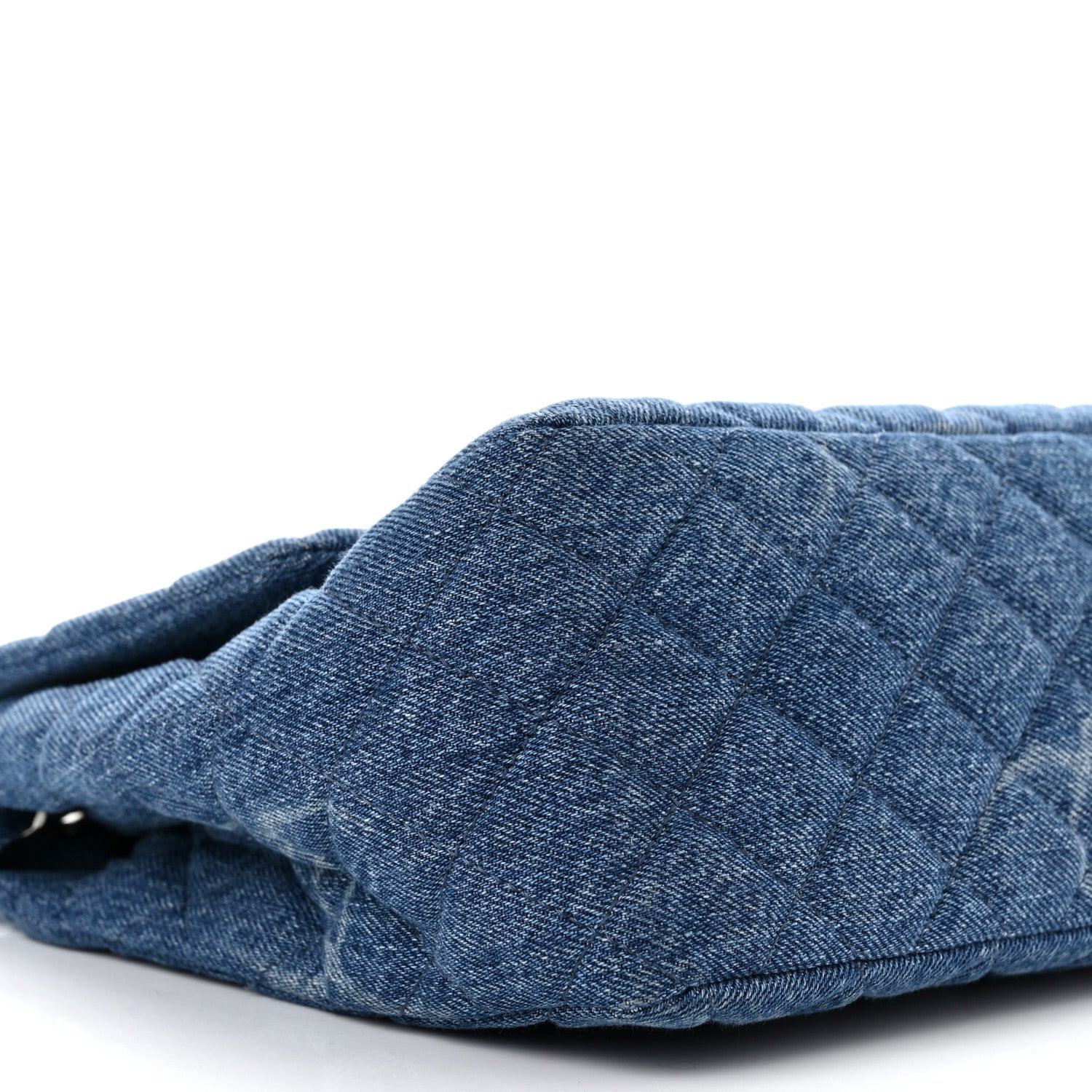 Chanel Denim Quilted CC Print Jumbo Single Flap Blue 9 of 10