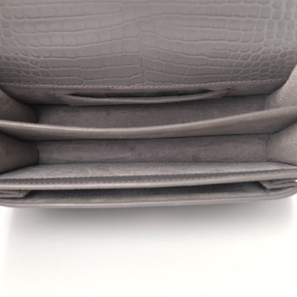 Saint Laurent Calfskin Crocodile Embossed Medium Monogram Sunset Fog 4 of 7
