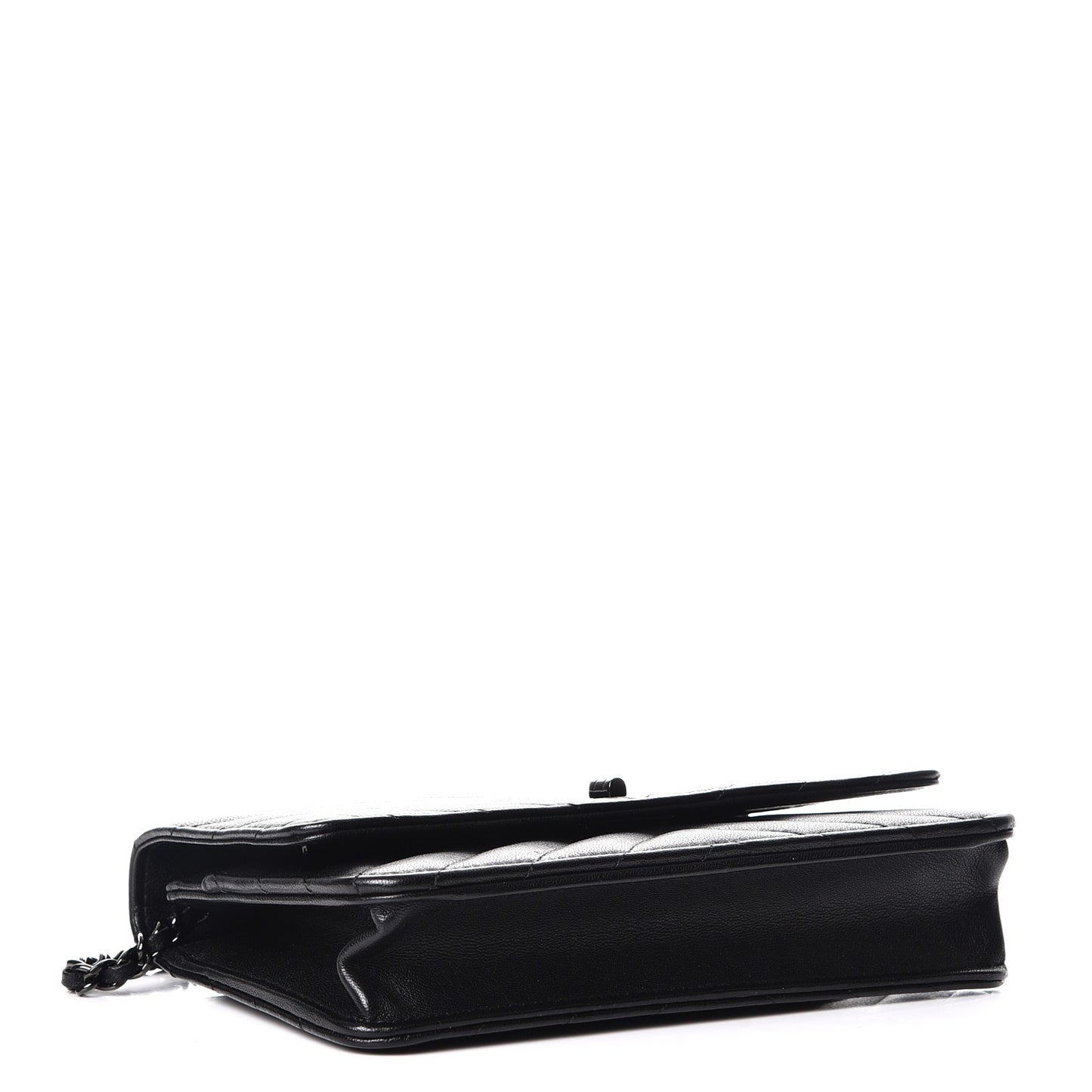 Sheepskin Chevron Reissue Wallet On Chain WOC So Black