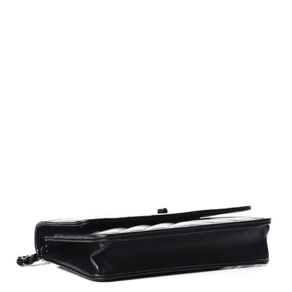 Chanel Sheepskin Chevron Reissue Wallet On Chain WOC So Black 4 of 9