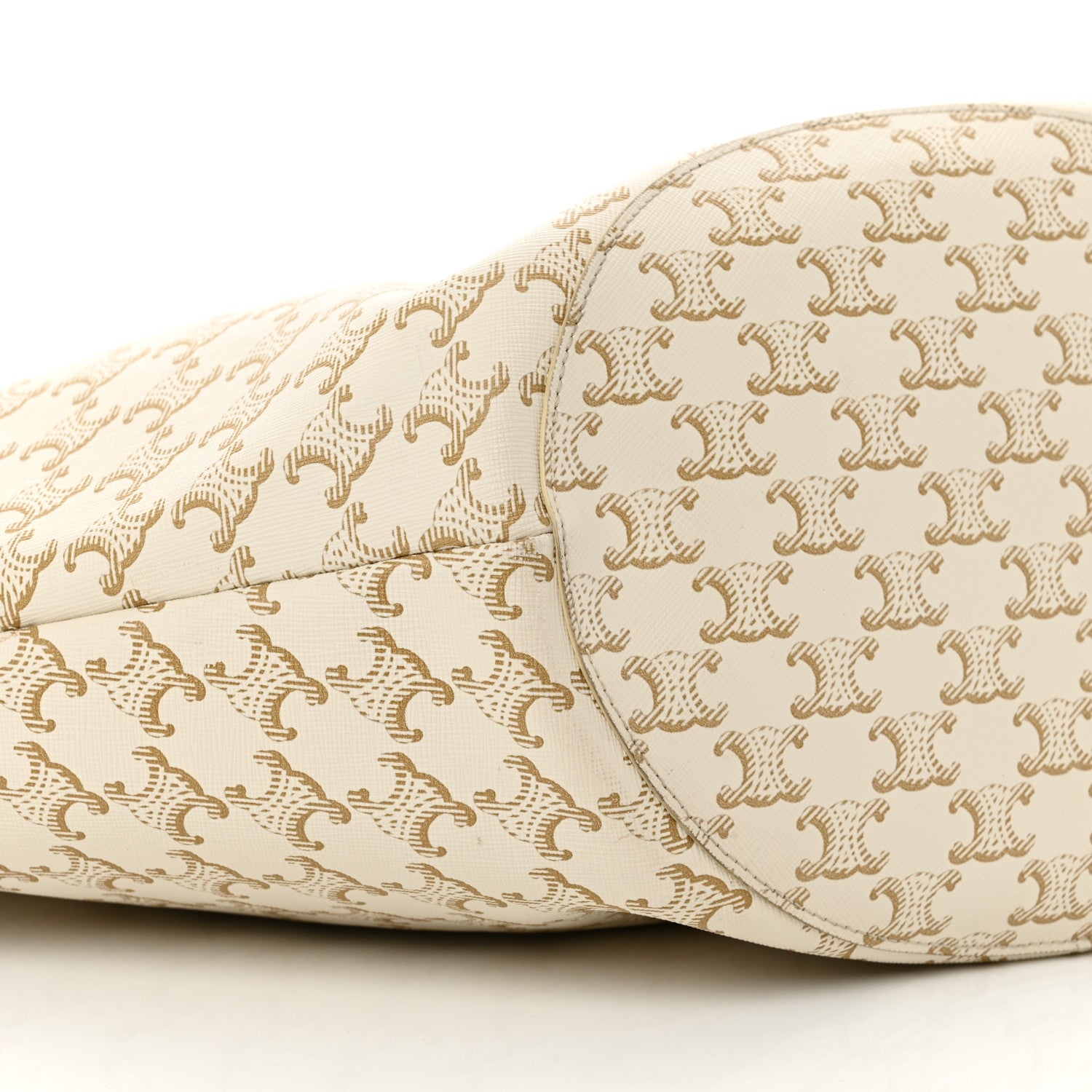 Celine Calfskin Canvas Triomphe Large Couffin White 9 of 10