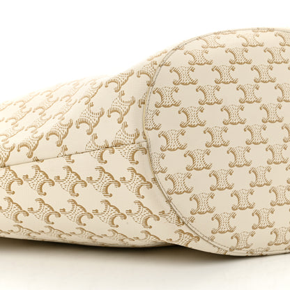 Celine Calfskin Canvas Triomphe Large Couffin White 9 of 10