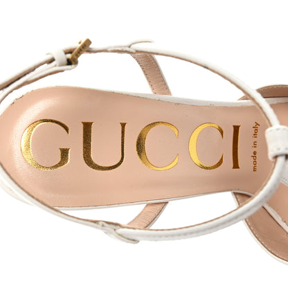 Gucci Malaga Kid Angel T-Strap Platform High Heel Pumps 36 Great White 8 of 15
