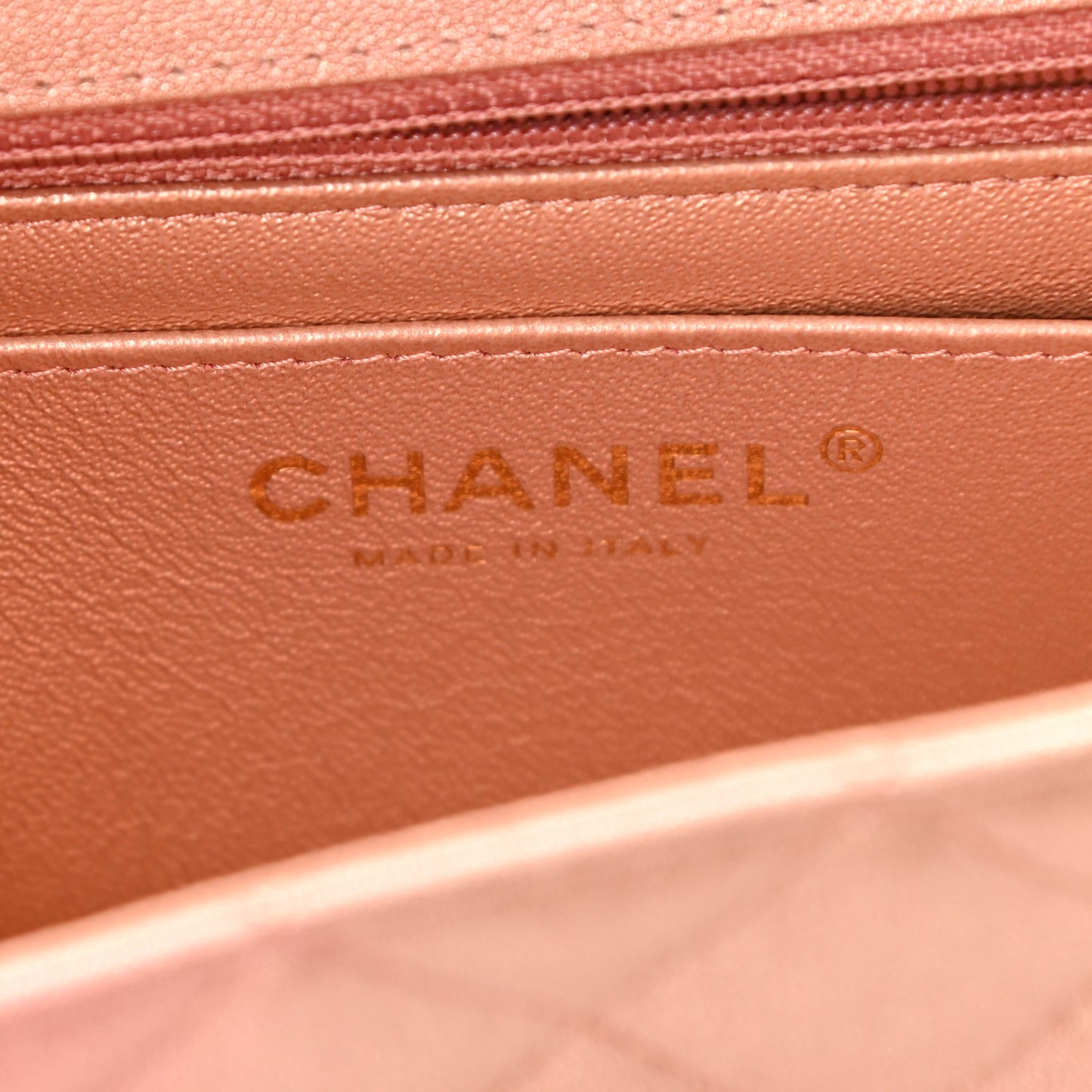 Metallic Lambskin Quilted Ombre Mini Rectangular Flap Pink