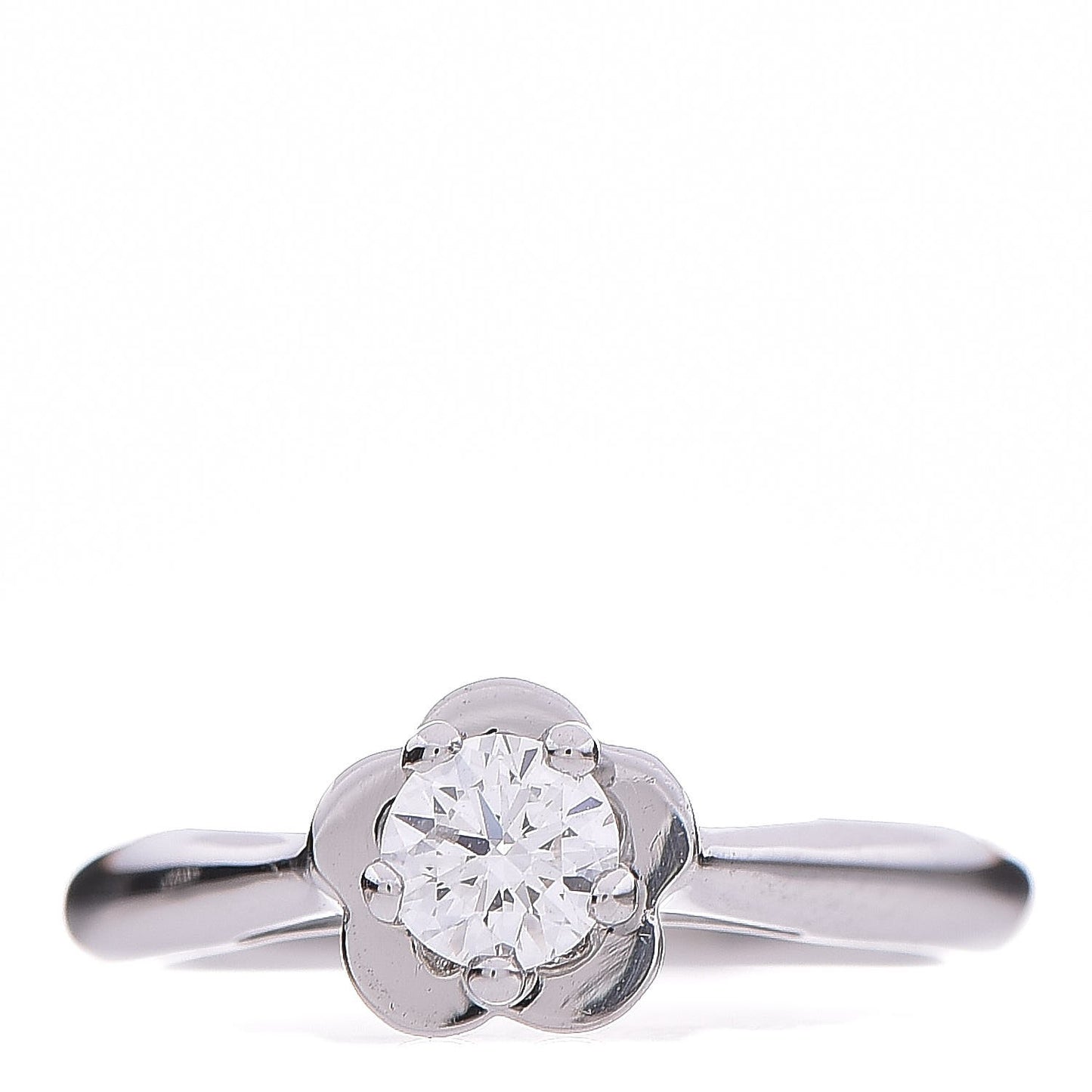 Platinum Diamond Camellia Solitaire Ring 44 3