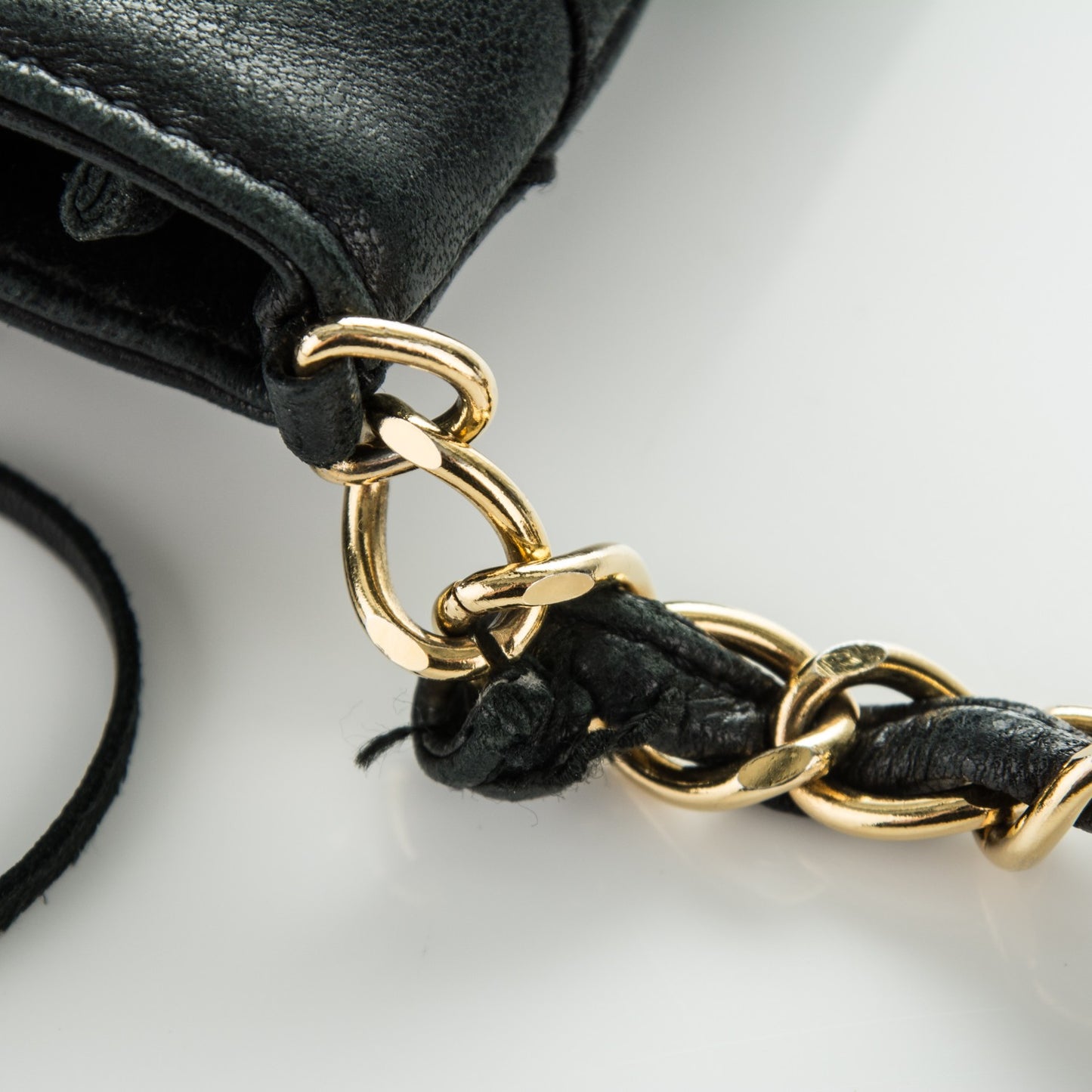 Lambskin Stitched Tassel Crossbody Black