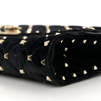 Valentino Garavani Velvet Rockstud Spike Wallet on Chain Black 9 of 11