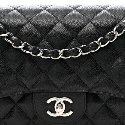 Chanel Caviar Quilted Jumbo Double Flap Black 9 of 11