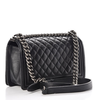 Chanel Calfskin Quilted Medium Boy Flap Black 3 of 13