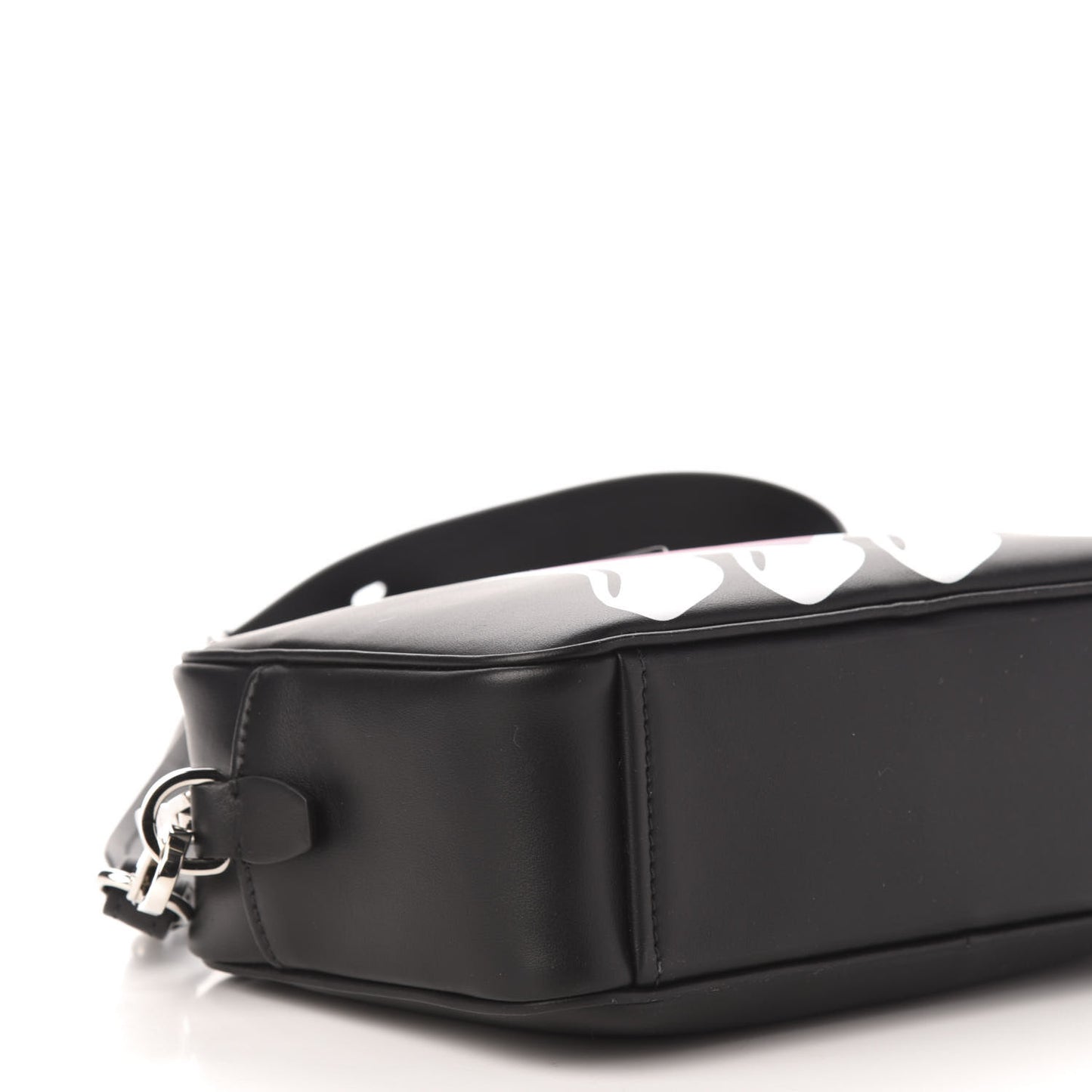 City Calf Banana Print Camera Bag Black Fuchsia